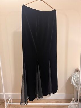 JS Boutique Black Maxi Skirt with Sheer Godet Panels